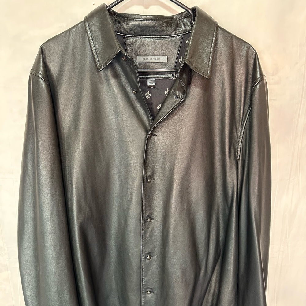John Varvatos Lamb skin Leather Suede Peak Lapel Jacket - Size 58 US EUC